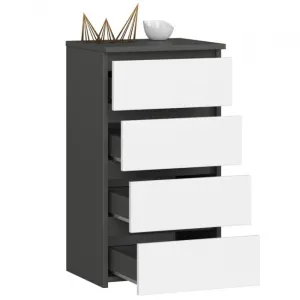 Ak furniture Komoda CL4 40 cm grafitově šedá/bílá