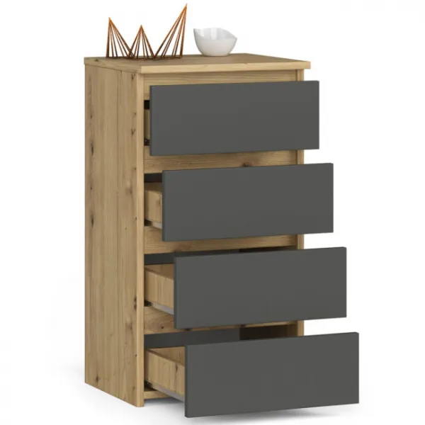 Ak furniture Komoda CL4 40 cm dub artisan/grafitově šedá