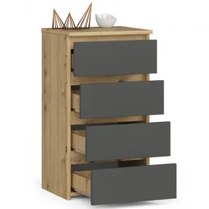 Ak furniture Komoda CL4 40 cm dub artisan/grafitově šedá