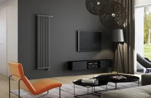 Instalprojekt - Kúpeľňový radiátor TUBUS 2 - Farba radiátora - Čierna, Rozmer radiátora - 349 × 1500 mm, výkon 786 W, Typ pripojenia - Stredové 50 mm RADTUB21500731S