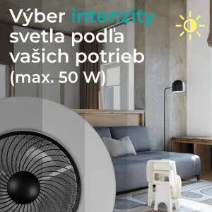 Noaton 12058B Triton, čierna, stropný ventilátor so svetlom