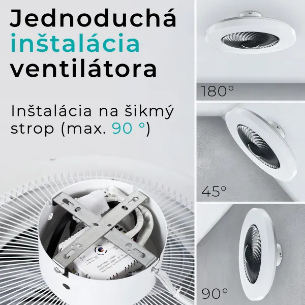 Noaton 12058B Triton, čierna, stropný ventilátor so svetlom