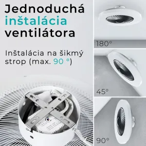 Noaton 12058B Triton, čierna, stropný ventilátor so svetlom