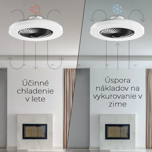 Noaton 12058B Triton, čierna, stropný ventilátor so svetlom