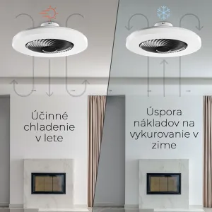 Noaton 12058B Triton, čierna, stropný ventilátor so svetlom