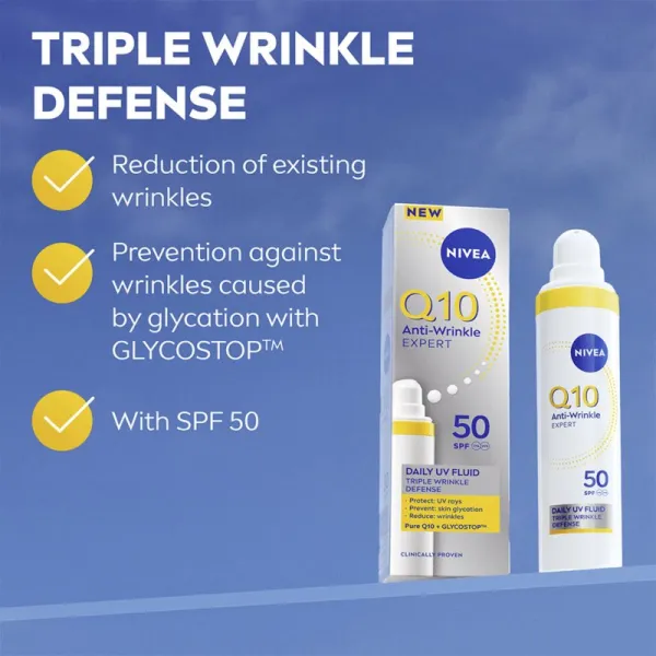 Nivea Q10 Anti-Wrinkle Expert denný UV fluid proti vráskam OF 50 40 ml 1ks