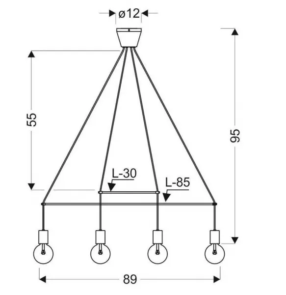 Závesná lampa matná biela 4x40W nastaviteľná E27 Alto