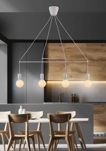 Závesná lampa matná biela 4x40W nastaviteľná E27 Alto