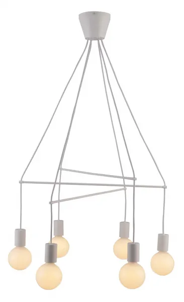 Závesná lampa matná biela 6xE27 dvojitý okruh Alto