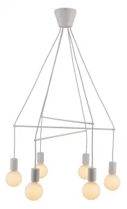 Závesná lampa matná biela 6xE27 dvojitý okruh Alto