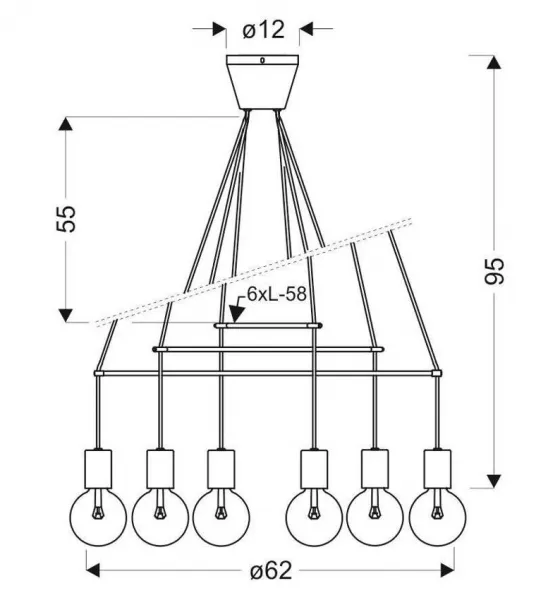 Závesná lampa matná biela 6xE27 dvojitý okruh Alto