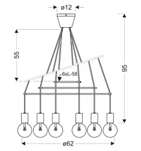 Závesná lampa matná biela 6xE27 dvojitý okruh Alto