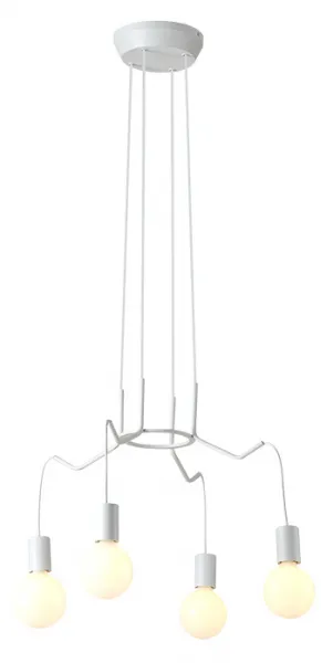 Závesná stropná lampa, matná biela, 4x40W, Basso