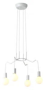 Závesná stropná lampa, matná biela, 4x40W, Basso