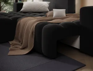 Eltap Rohová rozkládací sedací souprava BONETT 250 cm Mat Velvet 99 černá levá