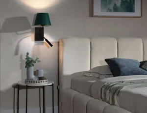 Vespillo 18x26x38cm nástenné svietidlo 2A zelený/zlatý