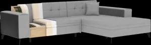 Eltap Rohová rozkládací sedací souprava SOLANGE 292 cm Monolith 84 šedá pravá