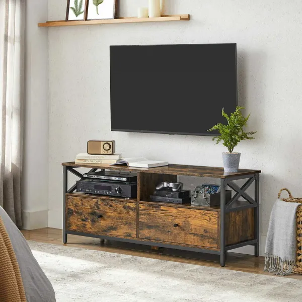 SONGMICS Televízny stolík Vasagle Nuros 120 cm hnedý/čierny