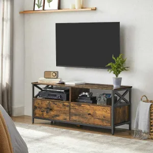 SONGMICS Televízny stolík Vasagle Nuros 120 cm hnedý/čierny