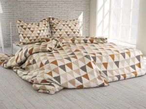 Bavlnené obliečky GEOMETRIA - BÉŽOVÁ na jednolôžko