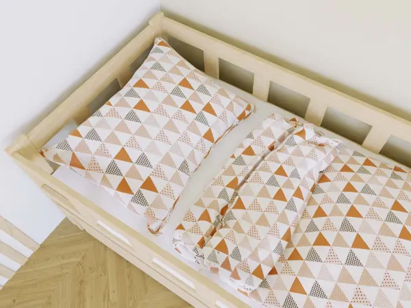 Bavlnené obliečky GEOMETRIA - BÉŽOVÁ na jednolôžko