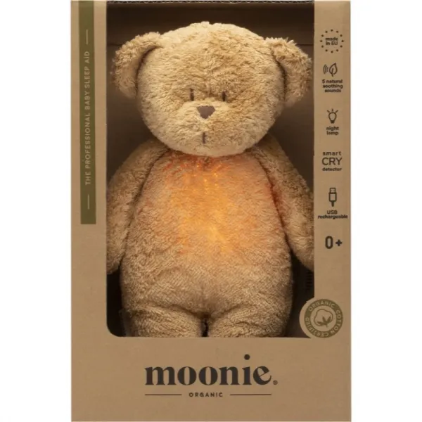 Moonie Bear 2.0 Organic Cappuccino uspávačik s melódiou 1 ks