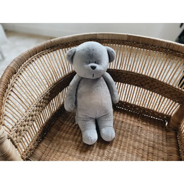 Moonie Bear 2.0 Organic Grey uspávačik s melódiou 1 ks