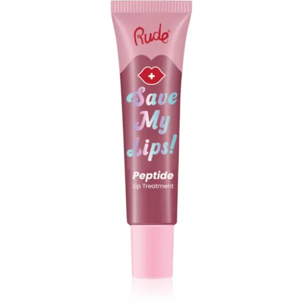 Rude Cosmetics Save My Lips vyživujúci a hydratačný balzam na pery s peptidmi odtieň Lychee 15 ml