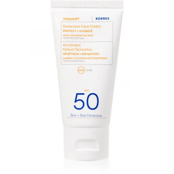 Korres Yoghurt Sunscreen opaľovací krém na tvár s hydratačným účinkom SPF 30 50 ml