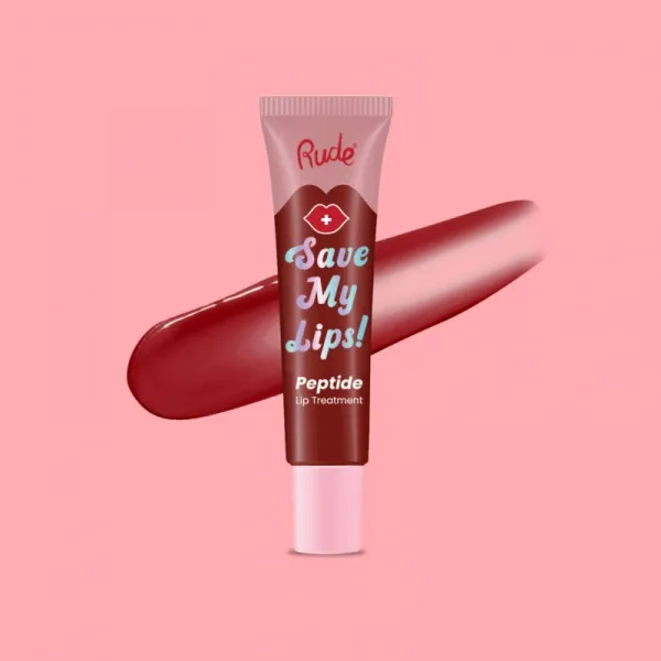 Rude Cosmetics Save My Lips vyživujúci a hydratačný balzam na pery s peptidmi odtieň Cherry 15 ml