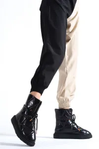 Capone Outfitters Quilted Parachute Fabric Women's Snow Boots with Adjustable Ankle Buckle