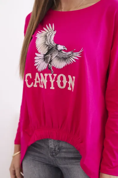 Kesi Dámska blúzka s nápisom Eagle a Canyon fuchsia