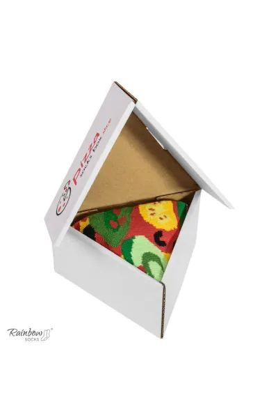 ZOOKSY/RAINBOW SOCKS Dúhové ponožky 1 ponožky 1 pizza vegetariánsky pár