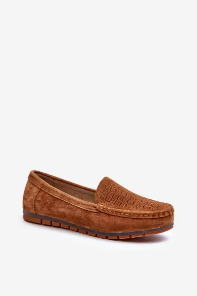 S. BARSKI Dámske semišové mokasíny Camel S.Barski LR755