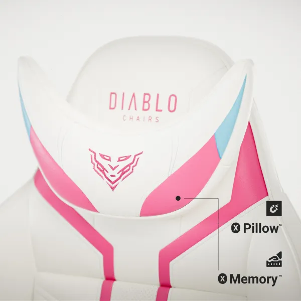 Herné kreslo Diablo X-Ray 2.0 Normal Size, bielo-ružová