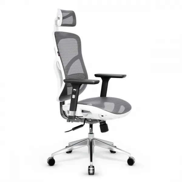 Kancelárska ergonomická stolička Diablo V-Basic, bielo-šedá