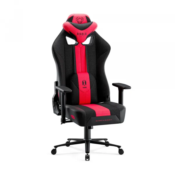 Látkové herné kreslo Diablo X-Player 2.0 Normal Size, karmínovo-antracitové