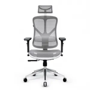 Kancelárska ergonomická stolička Diablo V-Basic, bielo-šedá