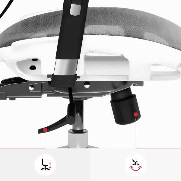 Kancelárska ergonomická stolička Diablo V-Basic, bielo-šedá