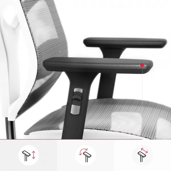 Kancelárska ergonomická stolička Diablo V-Basic, bielo-šedá