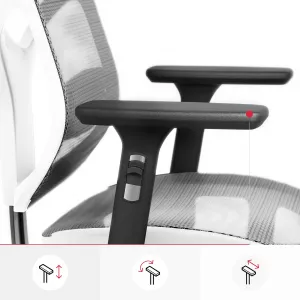 Kancelárska ergonomická stolička Diablo V-Basic, bielo-šedá