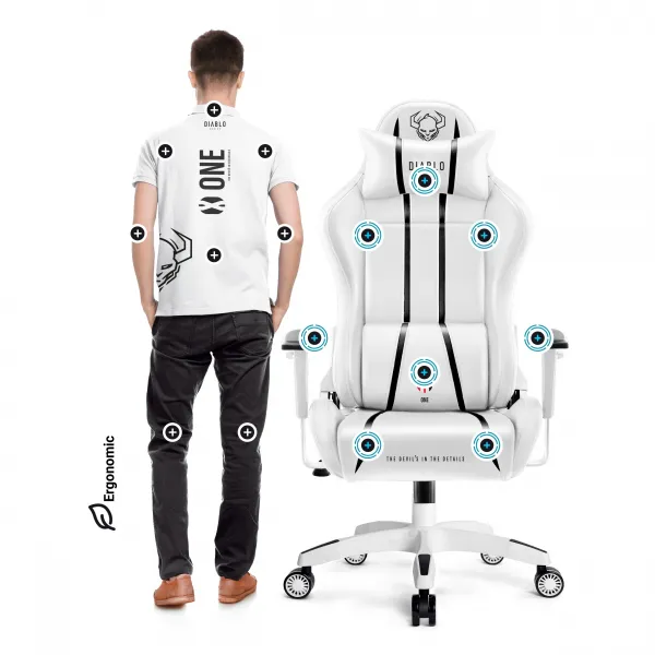 Otočné kreslo Normal Diablo X-One 2.0 biely/čierna