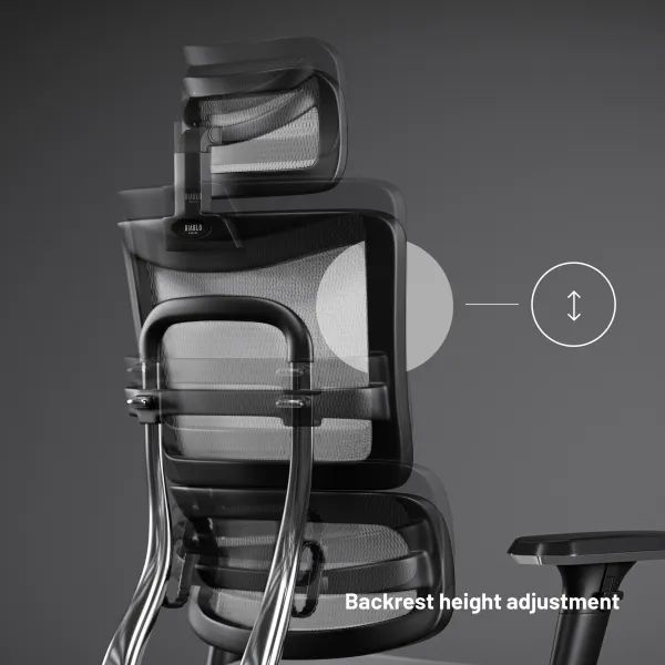 Ergonomické kreslo Diablo V-Master, čierno-biele