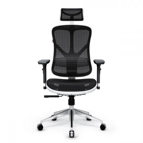 Kancelárska ergonomická stolička Diablo V-Basic, bielo-čierna