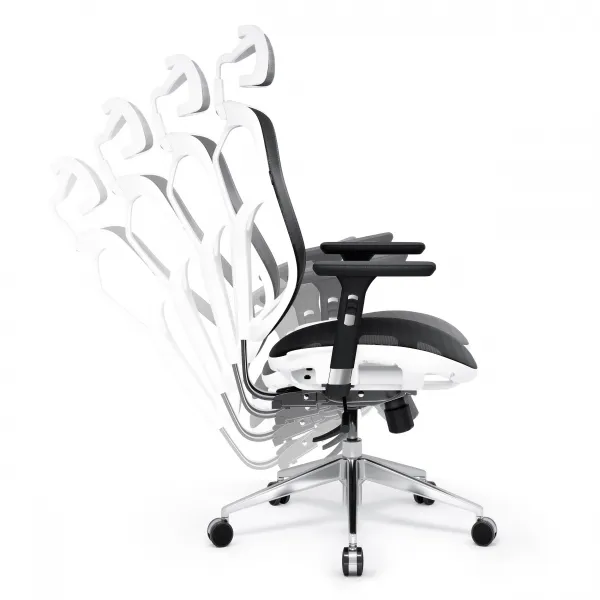 Kancelárska ergonomická stolička Diablo V-Basic, bielo-čierna