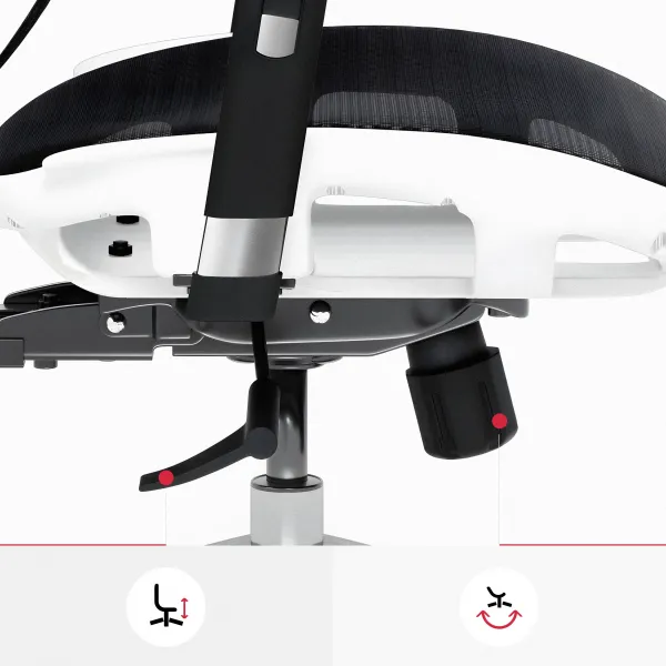 Kancelárska ergonomická stolička Diablo V-Basic, bielo-čierna