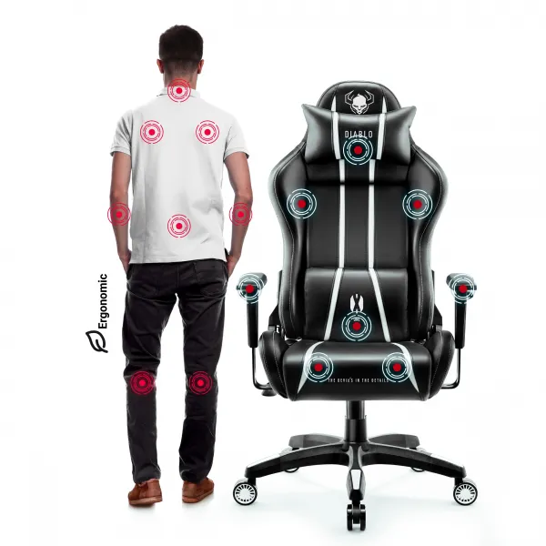 Otočné kreslo Normal Diablo X-One 2.0 čierna/biely