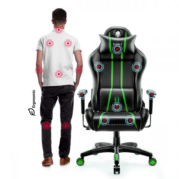 Otočné kreslo Normal Diablo X-One 2.0 čierna/zelená