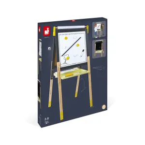 Magnetická obojstranná a polohovateľná  tabuľa - žltá a šedá