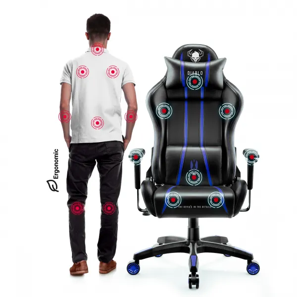 Otočné kreslo Normal Diablo X-One 2.0 čierna/modrá